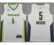 Men's Dallas Wings #5 Paige Bueckers White Stitched Basketball Jersey