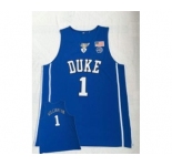 Men's Duke Blue Devils #1 Zion Williamson Blue College Basketball Jersey