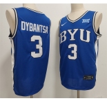 Men's Duke Blue Devils #3 AJ Dybantsa Blue Stitched Basketball Jersey