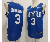 Men's Duke Blue Devils #3 AJ Dybantsa Blue Stitched Basketball Jersey
