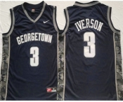 Men's Georgetown Hoyas #3 Allen Iverson Navy Stitched Jersey