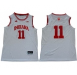 Men's Hoosiers #11 Isiah Thomas White Big 10 Patch Stitched College Basketball Jersey