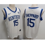 Men's Kentucky Wildcats #15 Reed Sheppard White Stitched Jersey