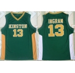 Men's Kinston High School #13 Brandon Ingram Green Retro Swingman Stitched Basketball Jersey