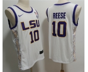 Men's LSU Tigers #10 Angel Reese White Stitched Jersey