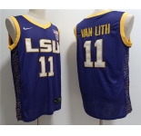 Men's LSU Tigers #11 Hailey Van Lith Purple Stitched Jersey