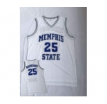 Men's Memphis Tigers #25 Penny Hardaway White College Basketball Jersey