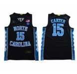Men's North Carolina #15 Vince Carter Black Stitched College Basketball Jersey