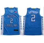 Men's North Carolina #2 Cole Anthony Blue Stitched College Basketball Jersey