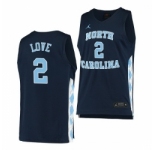 Men's North Carolina Tar Heels #2 Caleb Love Navy Alternate Jersey