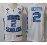 Men's North Carolina Tar Heels #2 Joel Berry II White Final Four Patch College Basketball 2017 Brand Jordan Swingman Stitched NCAA Jersey