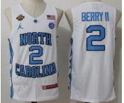 Men's North Carolina Tar Heels #2 Joel Berry II White Final Four Patch College Basketball 2017 Brand Jordan Swingman Stitched NCAA Jersey