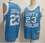 Men's North Carolina Tar Heels #23 Michael Jordan Light Blue Throwback Stitched Jersey