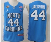 Men's North Carolina Tar Heels #44 Justin Jackson Light Blue Final Four Patch College Basketball 2017 Brand Jordan Swingman Stitched NCAA Jersey