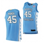 Men's North Carolina Tar Heels #45 Brady Manek Blue Basketball Jersey