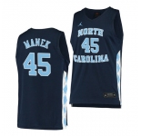 Men's North Carolina Tar Heels #45 Brady Manek Navy Basketball Jersey