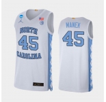 Men's North Carolina Tar Heels #45 Brady Manek White Basketball Jersey