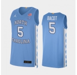Men's North Carolina Tarheels #5 Armando Bacot Blue basketball jerseys