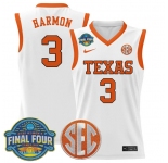 Men's Texas Longhorns #3 Rori Harmon White 2025 Sec Women’s Final Four Patch Stitched Basketball Jersey