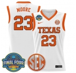 Men's Texas Longhorns #35 Aaliyah Moore White 2025 Sec Women’s Final Four Patch Stitched Basketball Jersey