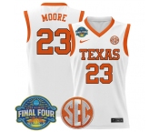 Men's Texas Longhorns #35 Aaliyah Moore White 2025 Sec Women’s Final Four Patch Stitched Basketball Jersey