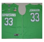 Michigan State Spartans #33 Magic Johnson Apple Green Basketball Stitched NCAA Jersey