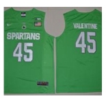 Michigan State Spartans #45 Denzel Valentine Apple Green Basketball Stitched NCAA Jersey