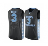 North Carolina Tar Heels #3 Kennedy Meeks Black College Basketball Jersey