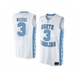 North Carolina Tar Heels #3 Kennedy Meeks White College Basketball Jersey