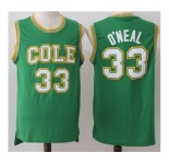 Robert G. Cole High School #33 Shaquille O'Neal Green Basketball Jersey