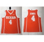 Texas Longhorns #4 Mohamed Bamba Orange Stitched College Basketball Jersey