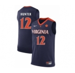 Virginia #12 De'Andre Hunter Navy Blue Basketball Stitched College Jersey