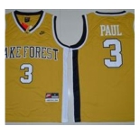 Wake Forest Demon Deacons #3 Chris Paul Gold Basketball Stitched NCAA Jersey