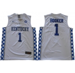 Wildcats #1 Devin Booker White Basketball Elite Stitched NCAA Jersey