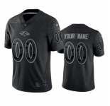 Men Baltimore Ravens Active Player Custom Black Reflective Limited Stitched Football Jersey