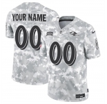 Men's Baltimore Ravens Active Player Custom 2024 F.U.S.E Arctic Camo Salute To Service Limited Stitched Football Jersey