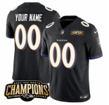 Men's Baltimore Ravens Active Player Custom Black 2023 F.U.S.E. AFC North Champions Vapor Limited Football Stitched Jersey