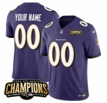 Men's Baltimore Ravens Active Player Custom Purple 2023 F.U.S.E. AFC North Champions Vapor Limited Football Stitched Jersey