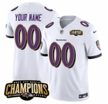 Men's Baltimore Ravens Active Player Custom White 2023 F.U.S.E. AFC North Champions Vapor Limited Football Stitched Jersey