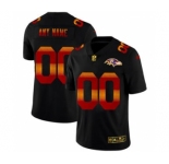 Men's Baltimore Ravens Custom Black Red Orange Stripe Vapor Limited Football Jersey