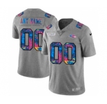 Men's Baltimore Ravens Custom Multi-Color Greyheather 2020 Crucial Catch Vapor Untouchable Limited Football Jersey