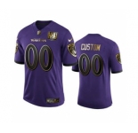 Men's Baltimore Ravens Custom Purple Team 25th Season Golden Limited Football Jersey
