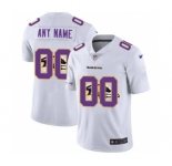Men's Baltimore Ravens Custom White Team Logo Dual Overlap Limited Football Jersey