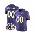 Men's Nike Baltimore Ravens Active Player Custom Purple 2023 F.U.S.E Throwback Vapor Limited Stitched Jersey