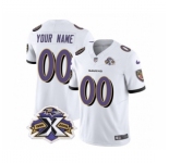 Men's Nike Baltimore Ravens Active Player Custom White 2023 F.U.S.E Throwback Vapor Limited Stitched Jersey