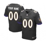 Men's Baltimore Ravens Customized Black Alternate Custom Elite Football Jersey