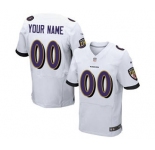 Men's Baltimore Ravens Customized White Custom Elite Football Jersey