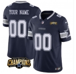Men's Dallas Cowboys Active Player Custom Navy 2023 F.U.S.E. NFC East Champions Patch Football Stitched Jersey