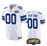 Men's Dallas Cowboys Active Player Custom White 2023 F.U.S.E. NFC East Champions Patch Football Stitched Jersey