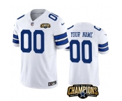 Men's Dallas Cowboys Active Player Custom White 2023 F.U.S.E. NFC East Champions Patch Football Stitched Jersey